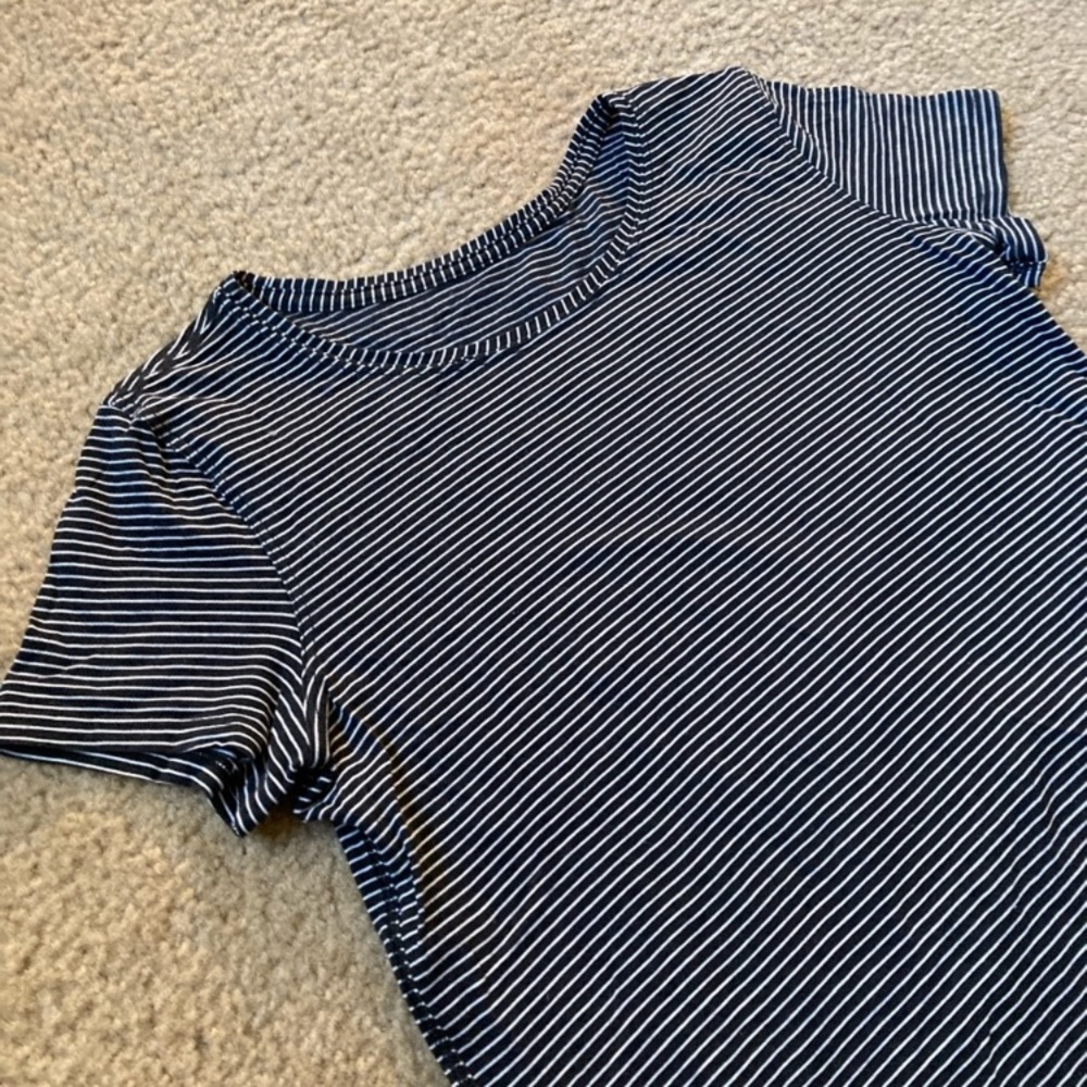 lululemon Black and White Striped T-Shirt